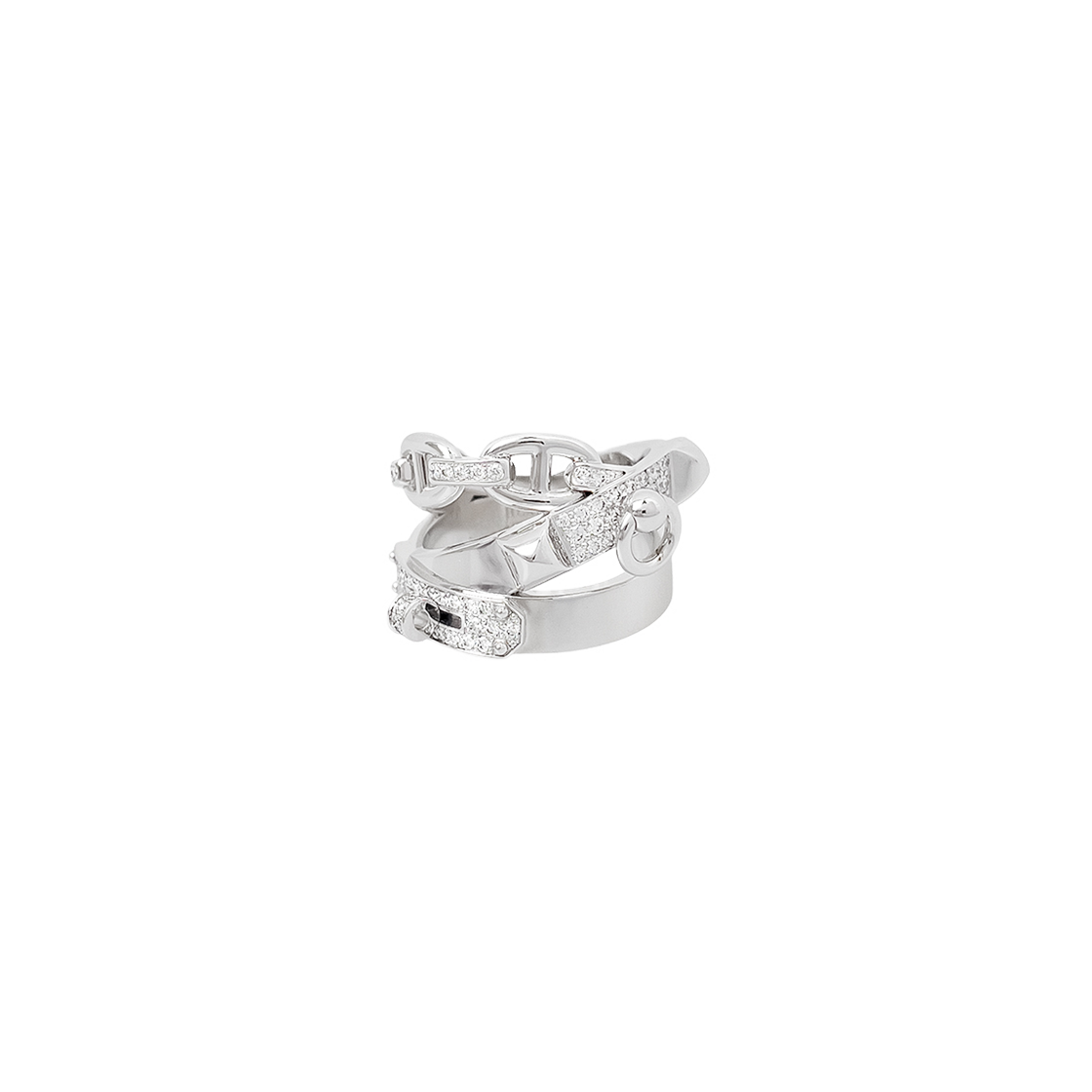 IT95I6E9AMV7 Hermes Arkimed Ring Large Model 18K White Gold Diamonds (6HA0420)