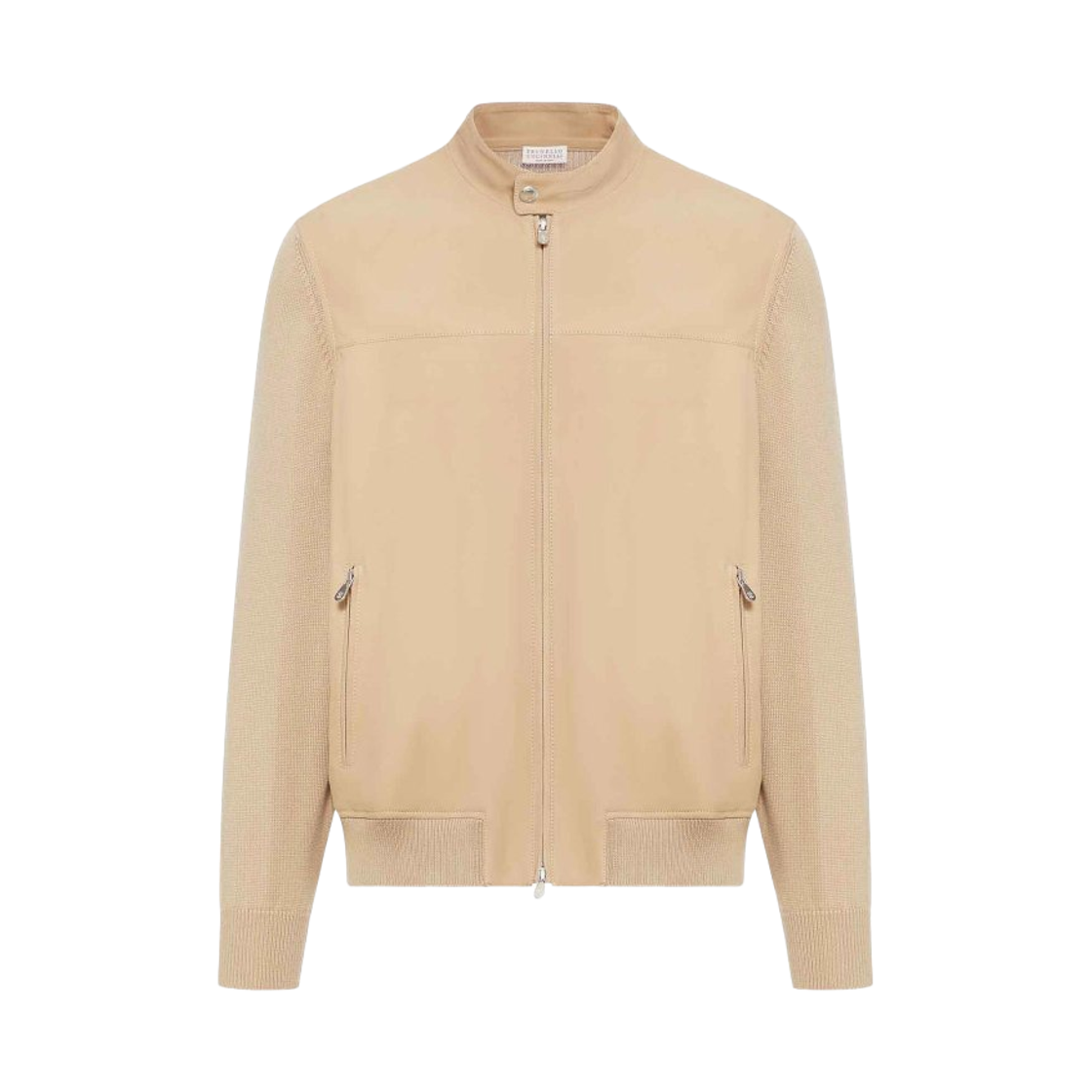 MPNAB1938-C8890 Brunello Cucinelli Nappa Leather Bomber Jacket Light Beige