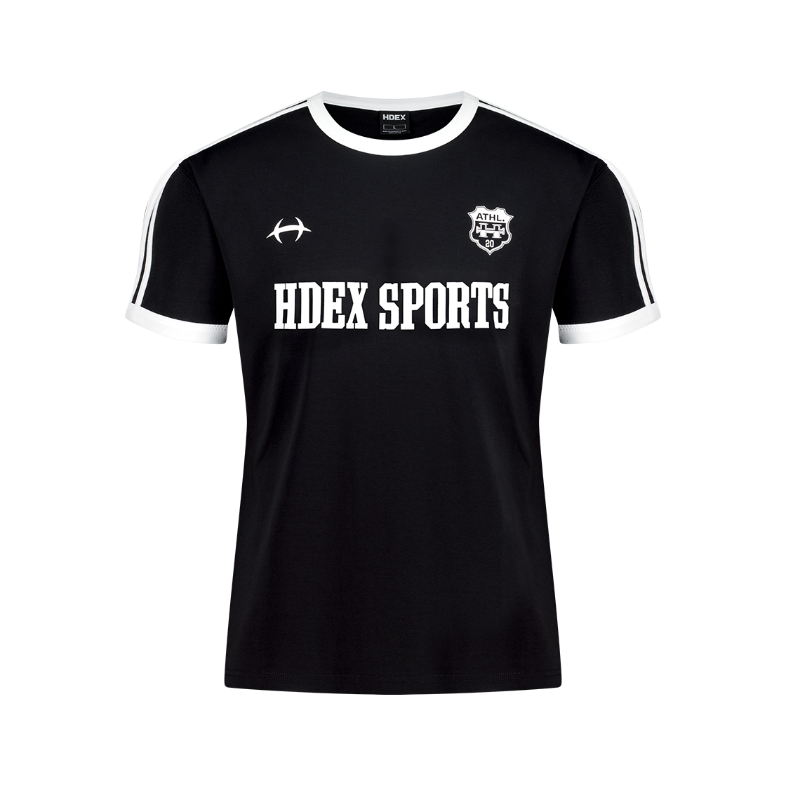 에이치덱스 스포티 링거 머슬핏 숏 슬리브 블랙(HDEX Sporty Ringer Muscle Fit Short Sleeve Black)
