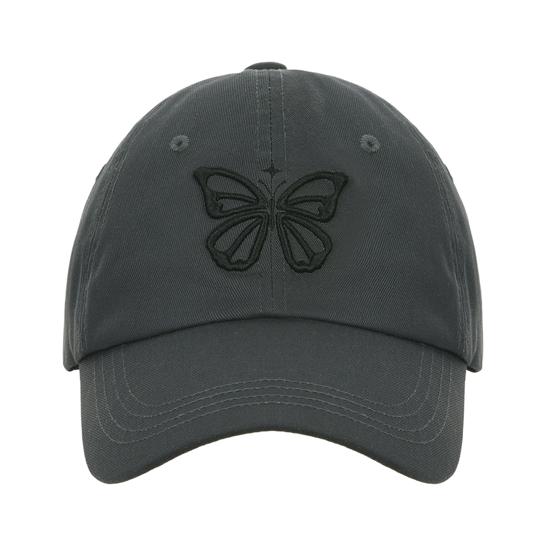 N_SS NICK&NICOLE Vintage Butterfly Blink Ball Cap Charcoal Black