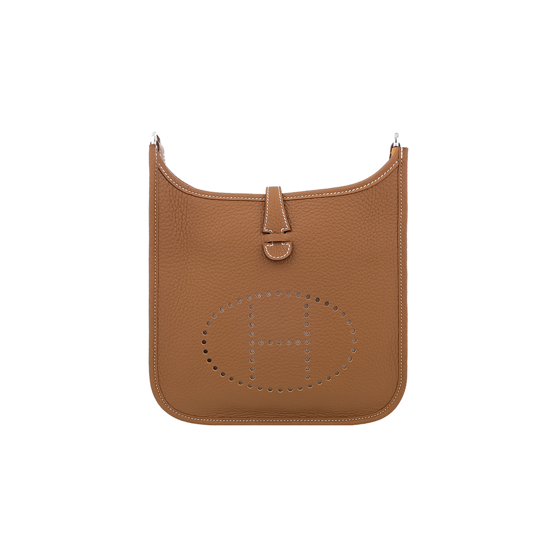 ITO8WPOJOUM6 Hermes Evelyne 23 in Camel Gold Silver Hardware (G Engraving)