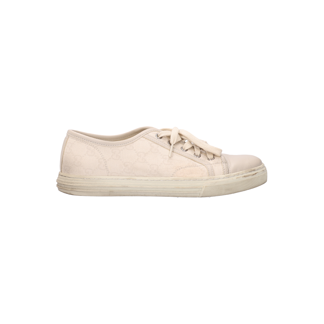 구찌 426189 GG 로우 코튼 워시트 화이트 스니커즈(Gucci 426189 GG Low Cotton Wash Tote White Sneakers) - 1