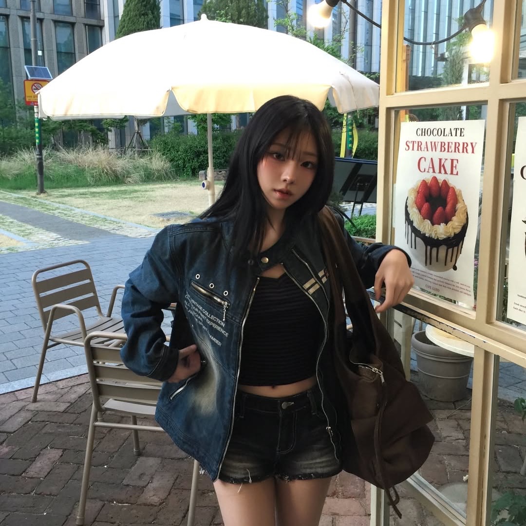 SPORT CHAMBER SC Denim Biker Jacket INDIGO 착용 스타일 - 2