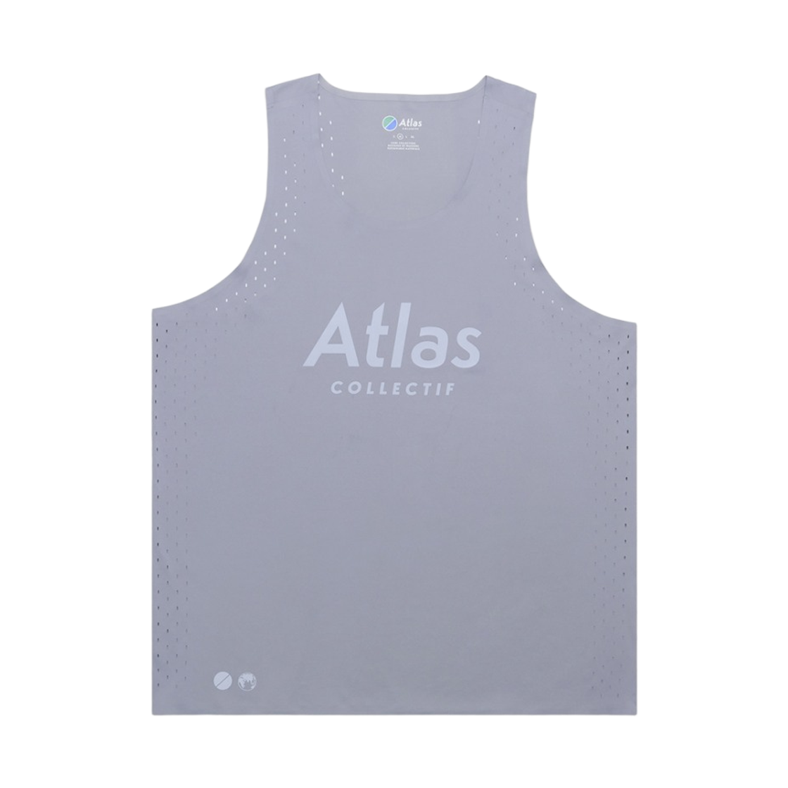 아틀라스 콜렉티프 일루미 트랙스 V2 맨즈 러닝 싱글렛 그레이(Atlas COLLECTIF Illumi Trax V2 MENS Running Singlet GE)