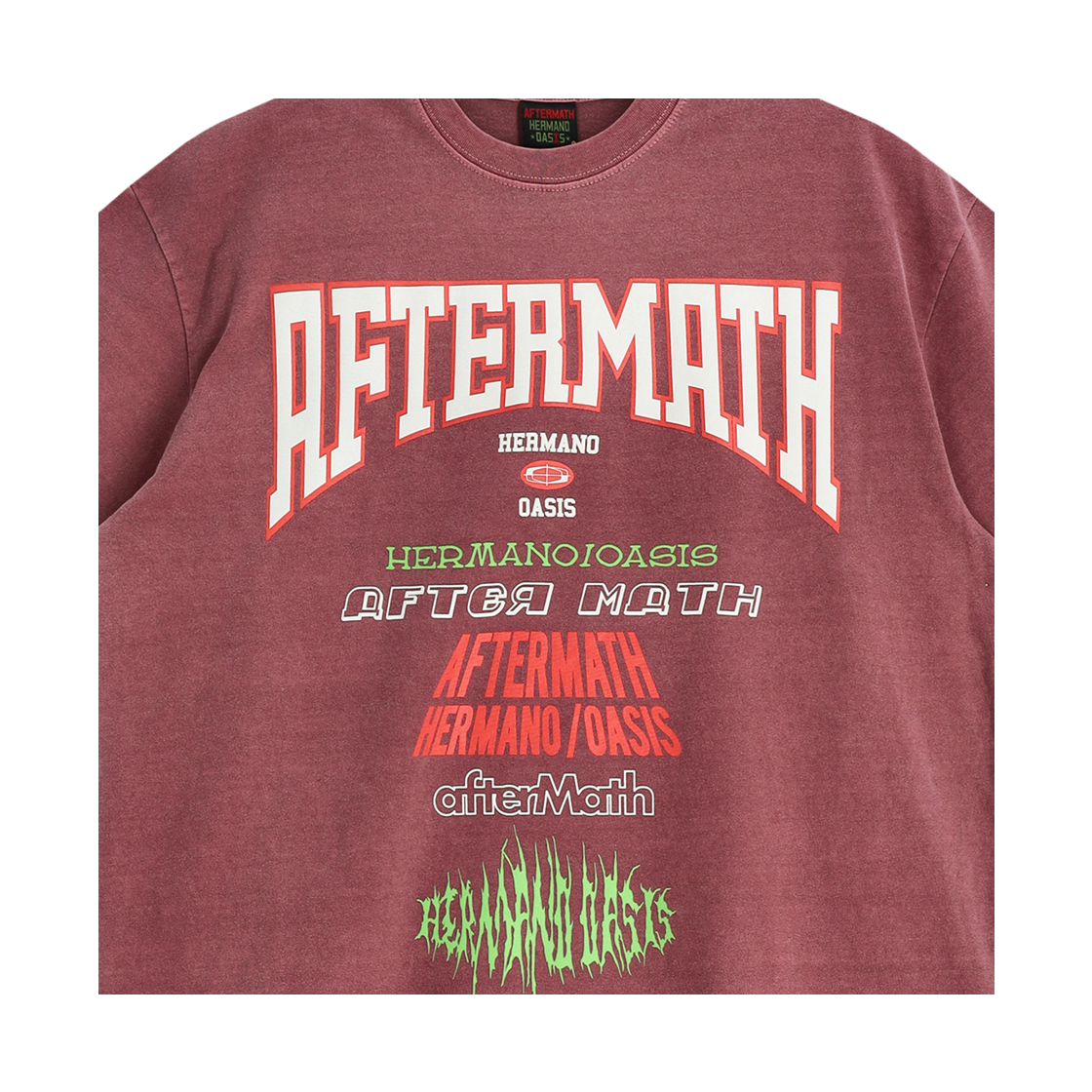 애프터매스 피그 다이드 투어 티 버건디(Aftermath Pig Dyed Tour Tee Burgundy) - 4