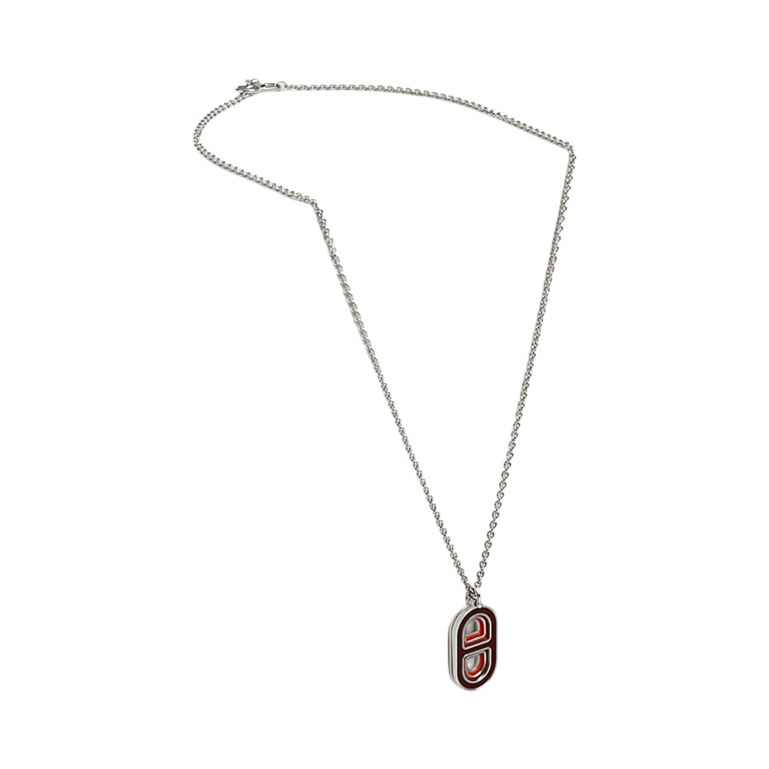 H100211FPBL Hermes Maillon Deep Necklace Lacquered Metal & Palladium Ekestre