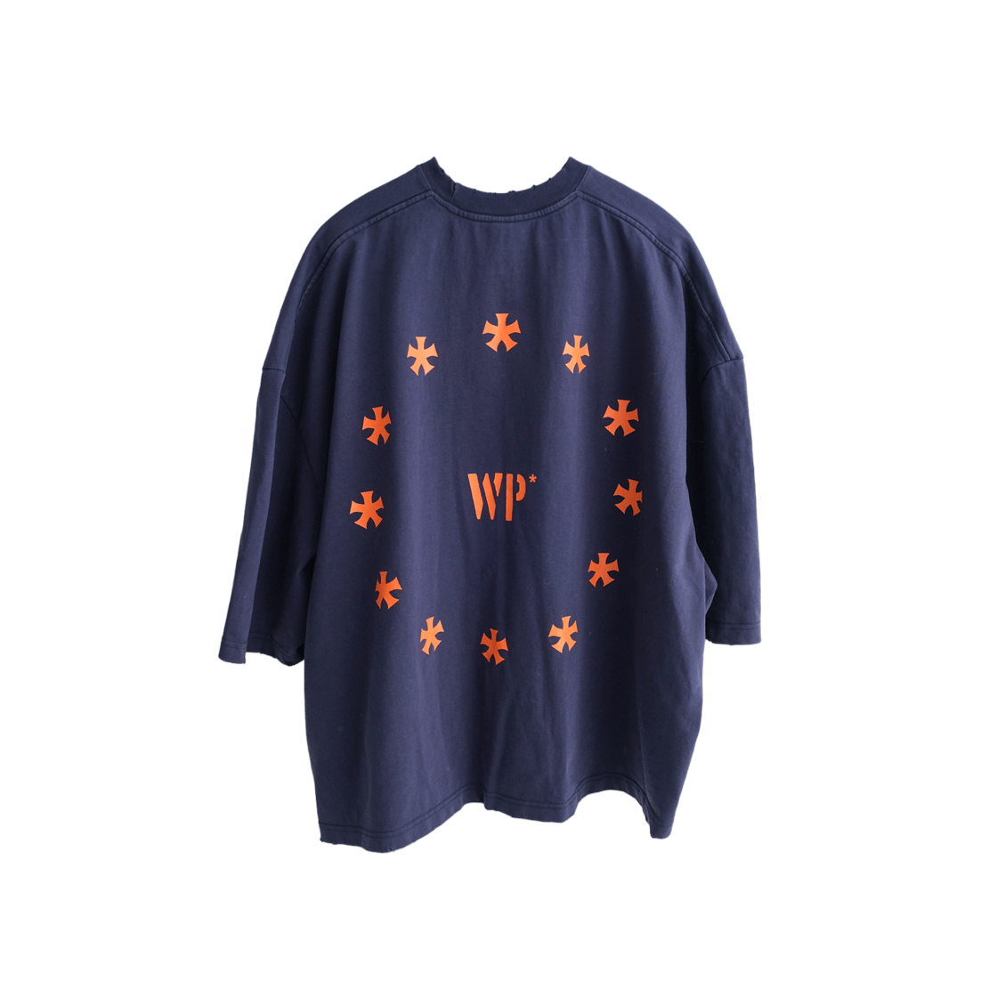 왑웍스 와이드 크롭 티 네이비(Wapworks Wide crop T Navy)