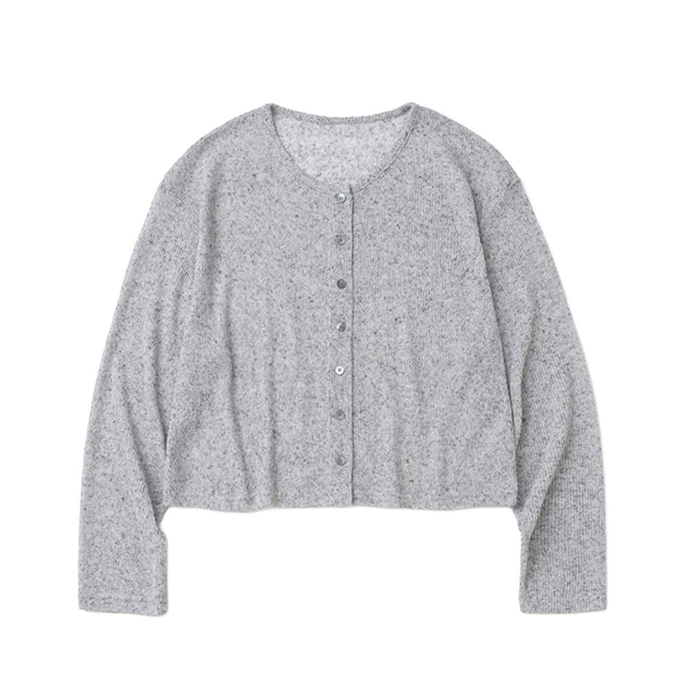 니티드 썸머 롱 슬리브 가디건 그레이(Knitted Summer Long Sleeve Cardigan Grey)