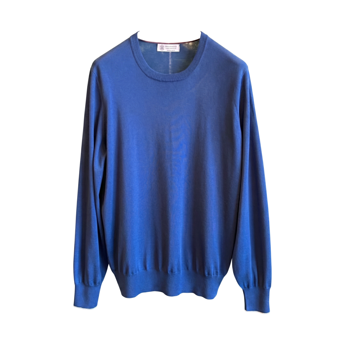 브루넬로 쿠치넬리 울 캐시미어 크루넥 니트 블루(Brunello Cucinelli Wool Cashmere Crewneck Knit Blue) - 1
