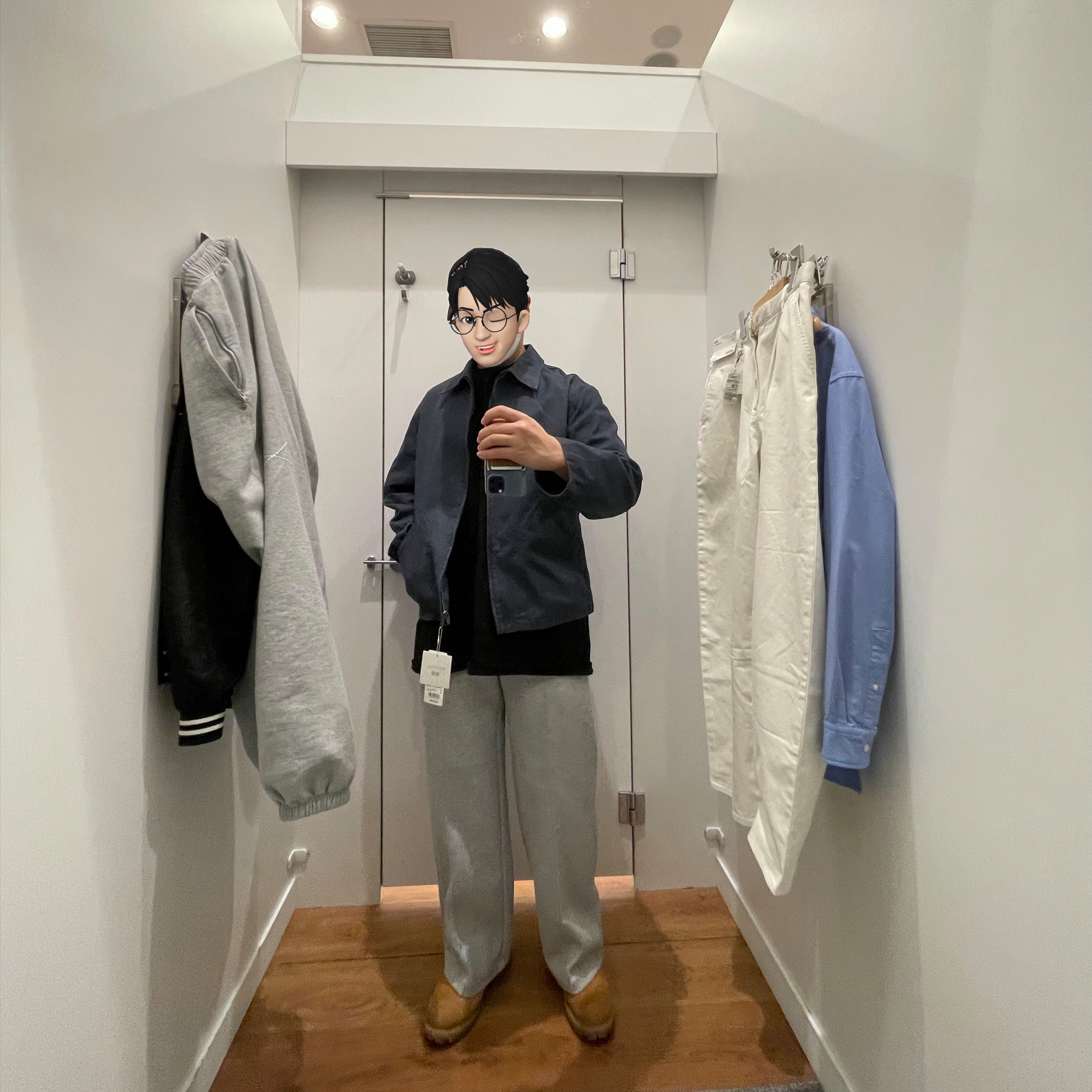 (W) Uniqlo C Straight Sweatpants Gray - JP 착용 스타일 - 2