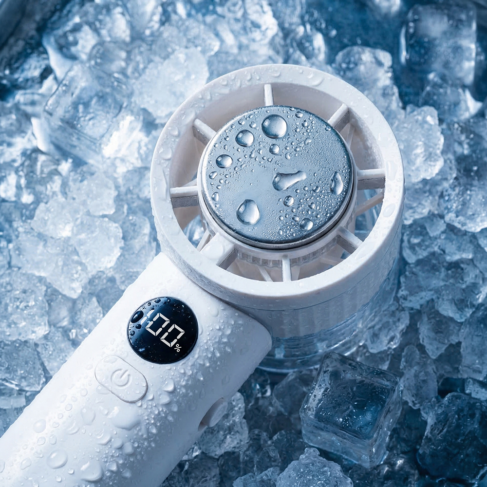 로이체 100단 조절 급속 냉각 에어컨 쿨링 BLDC 고속 휴대용 선풍기(Royche 100-Speed Rapid Cooling BLDC Portable Handheld Fan with AC-Style Cooling Pad) - 3