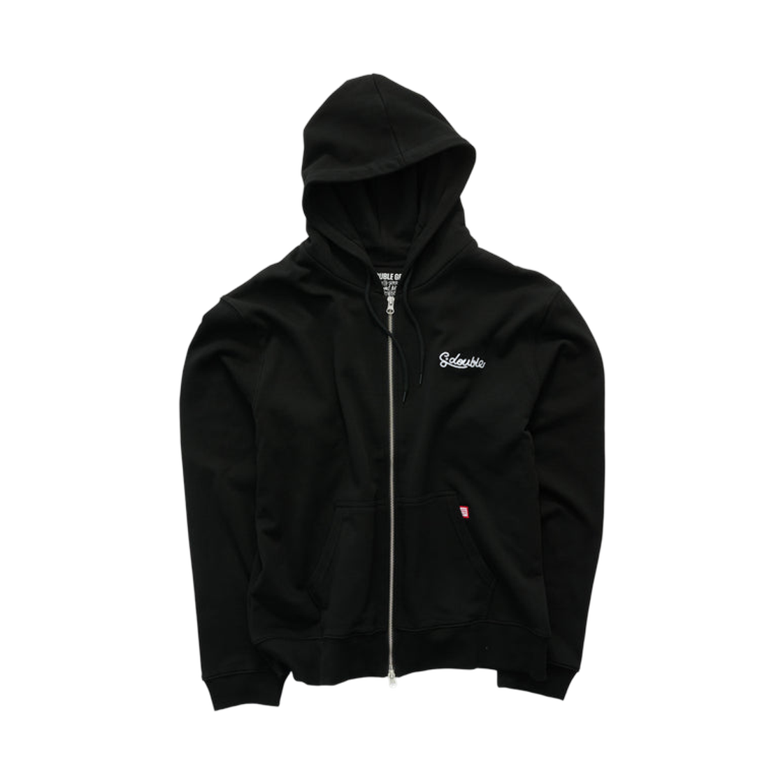 에스더블 커시브 테리 집 후드 블랙(S/Double Cursive Terry Zip Hoodie Black)