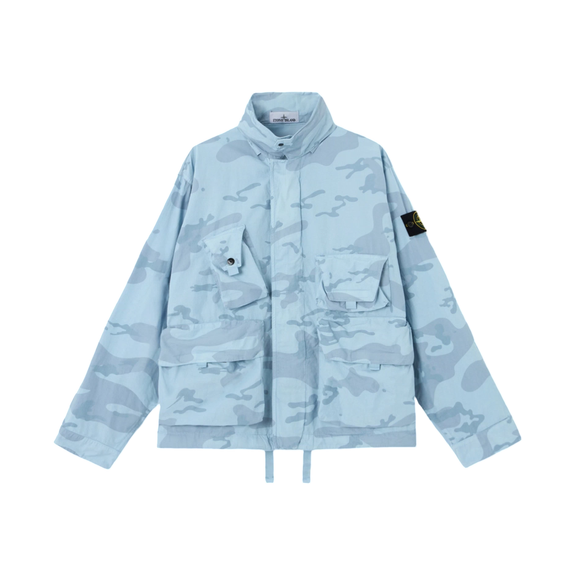 L1S1541000-71S00E9-V004A Stone Island 4100071 Faded Camo Ripstop-TC Field Jacket with Anti-Drop Dust Blue - 26SS