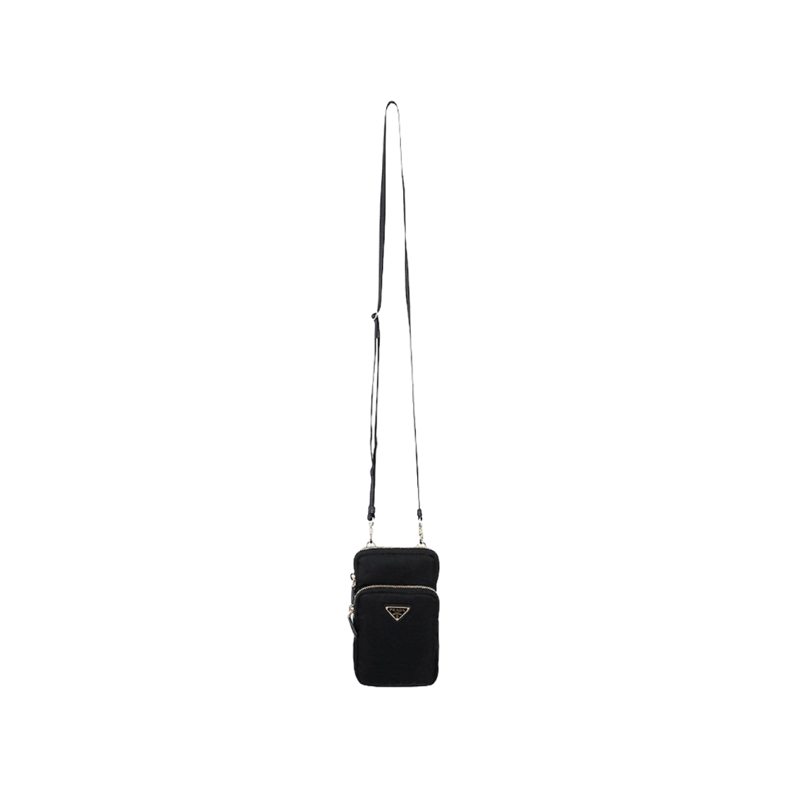 1ZT072-2DMI-F0002 Prada Phone Holder Crossbag Black