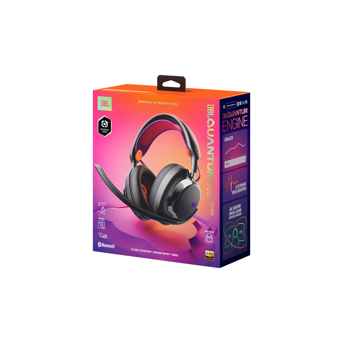 제이비엘 QUANTUM 950 퀀텀 유무선 게이밍 헤드셋 블랙(JBL QUANTUM 950 Quantum Wired and Wired Gaming Headset Black) - 4
