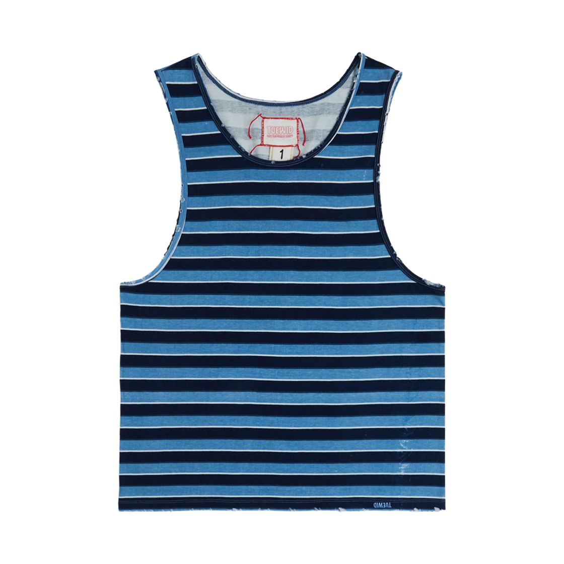 투위드 디스트레스 나시 인디고 스트라이프(Tuewid Distressed Solstice Tank Top In Indigo Stripe)