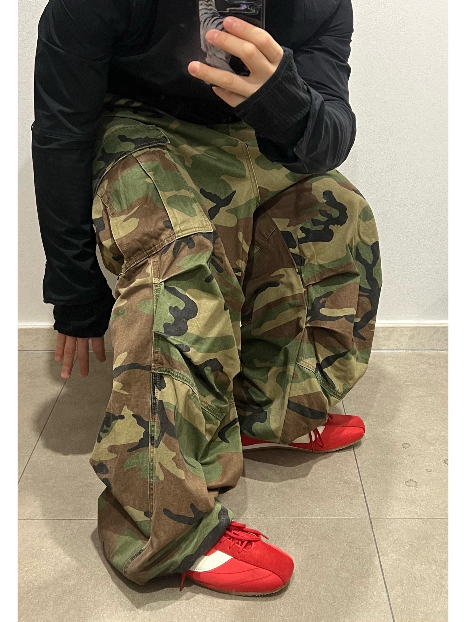 PRO-SPECS NOVA Red, NOD Stone Washed Cargo Pants Camo 착용 스타일 - 4