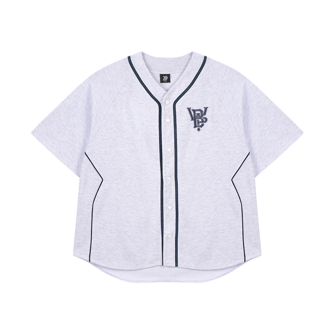 GWBFUF09 WILLBE PLAY Color Block Baseball Jersey Melange Gray