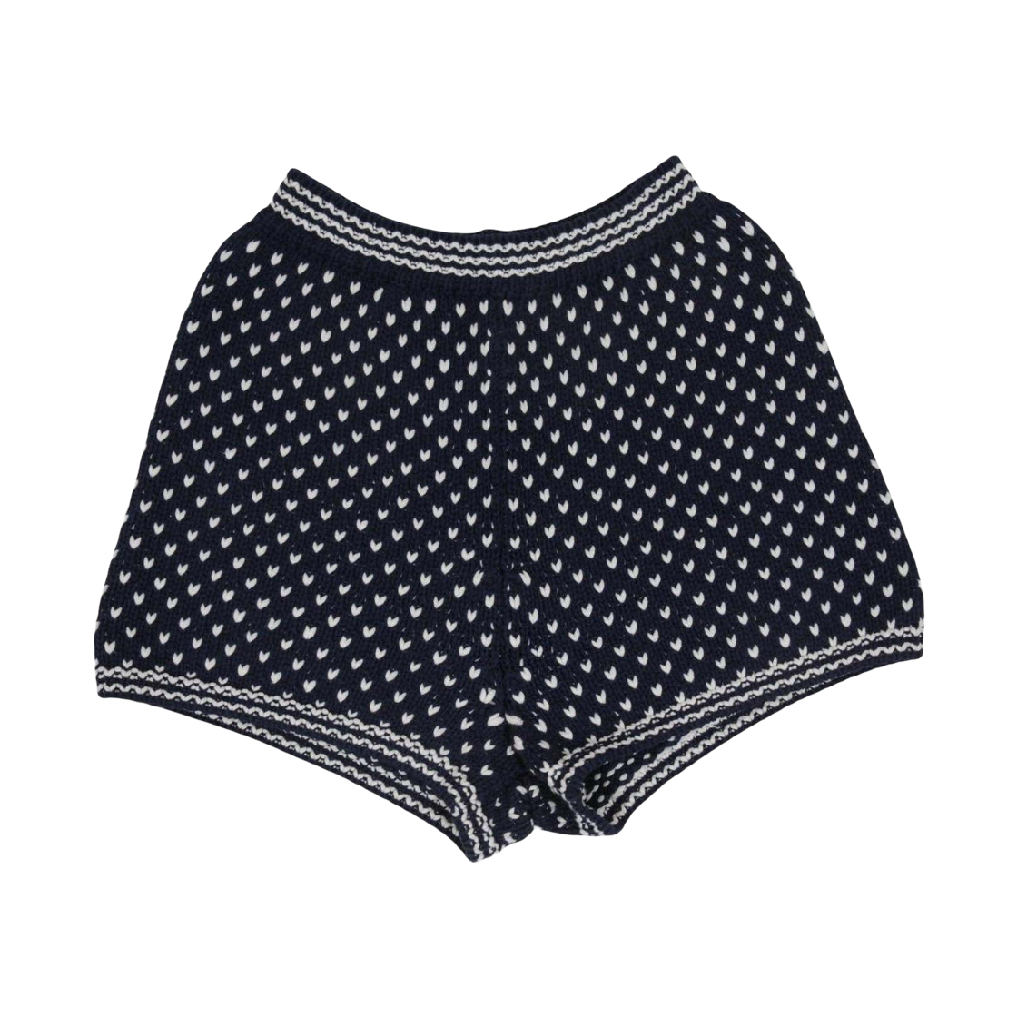(W) 로로 피아나 자카드 니트 쇼츠 네이비((W) Loro Piana Jacquard Knit Shorts Navy)