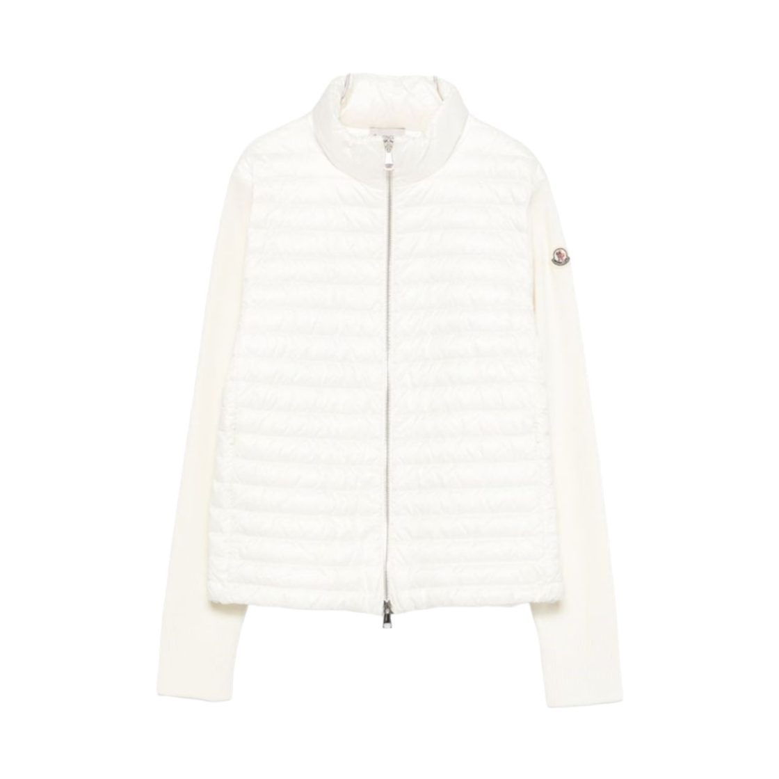 L1-093-9B00032-M1131-030 (W) Moncler Padded Wool Zip Up Cardigan White - 26SS