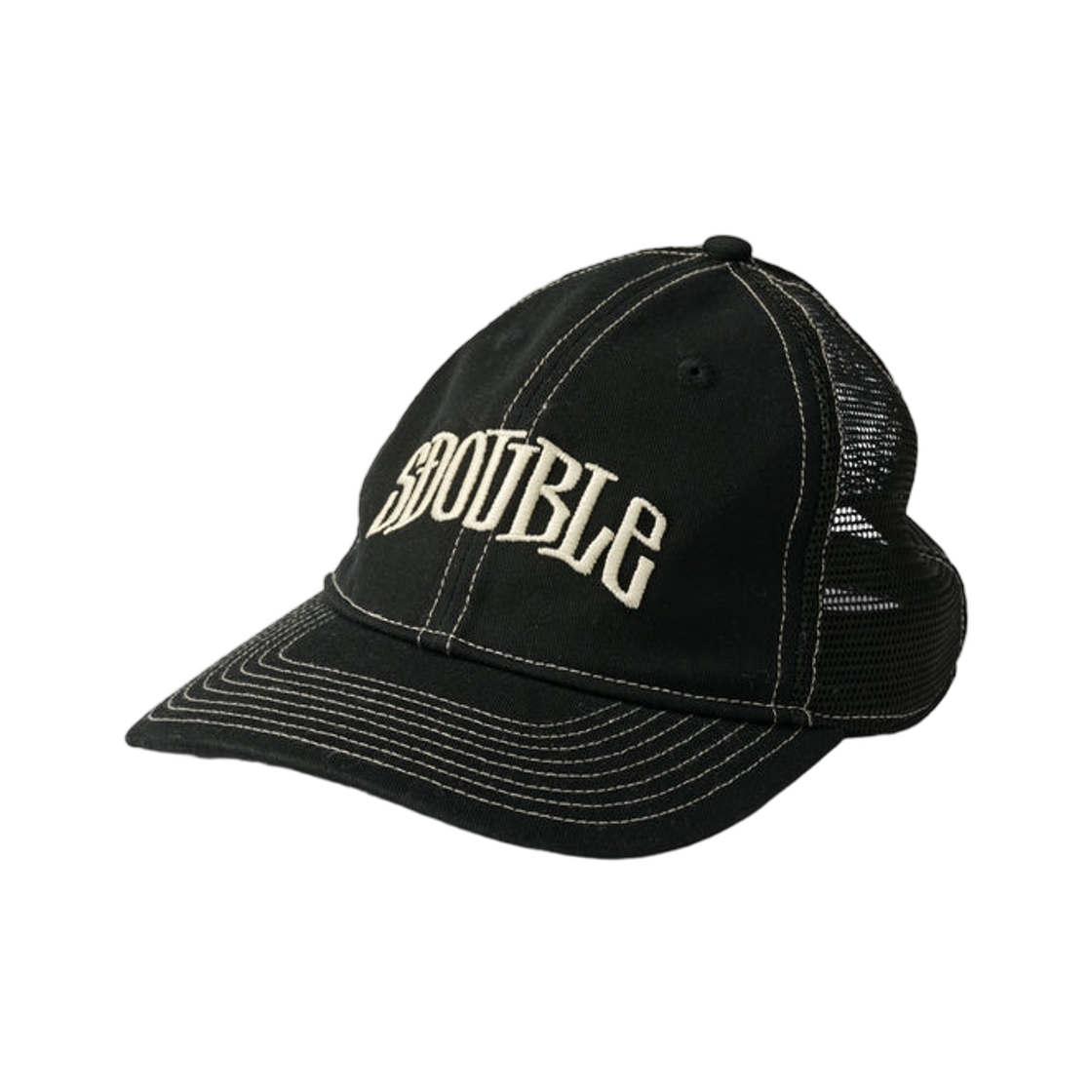 에스더블 아치 미드 블록 트러커 캡 블랙(S/Double Arch Mid-Block Trucker Cap Black) - 1