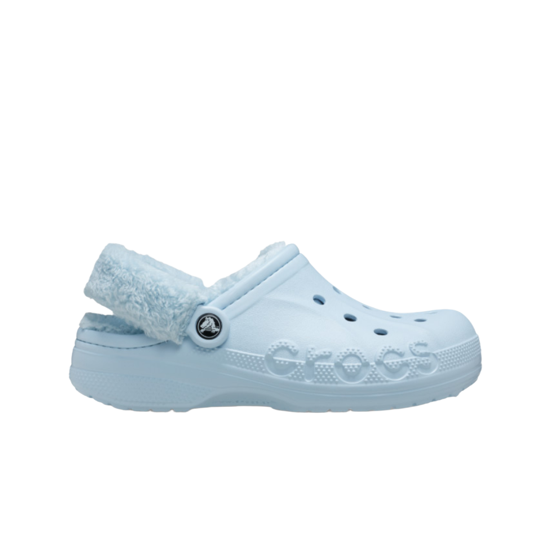 206633-4JQ Crocs Baya Lined Fuzz-Strap Clog Mineral Blue