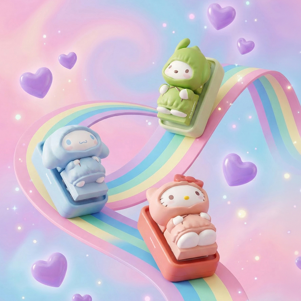 로이체 산리오 캐릭터즈 피규어 커스텀 키캡 키링(Royche Sanrio Characters Figure Keycap Keyring) - 2