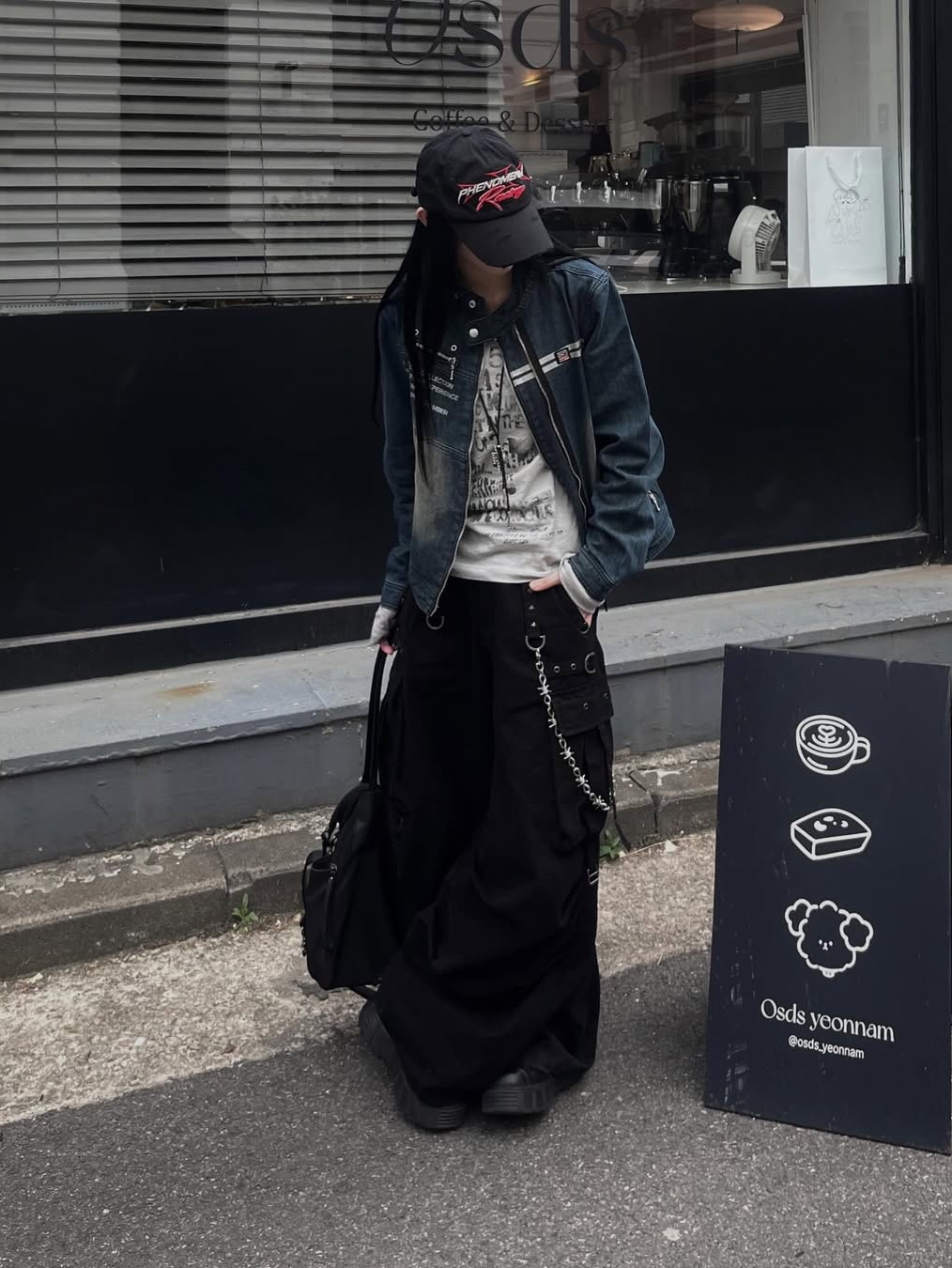 SPORT CHAMBER SC Denim Biker Jacket INDIGO 착용 스타일 - 2