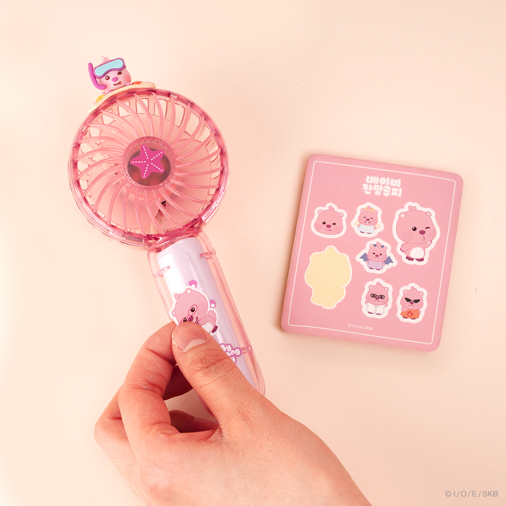 로이체 베이비 잔망루피 충전식 휴대용 투명 핸디팬 선풍기(Royche Baby Zanmang Loopy Rechargeable Portable Transparent Handy Fan) - 4