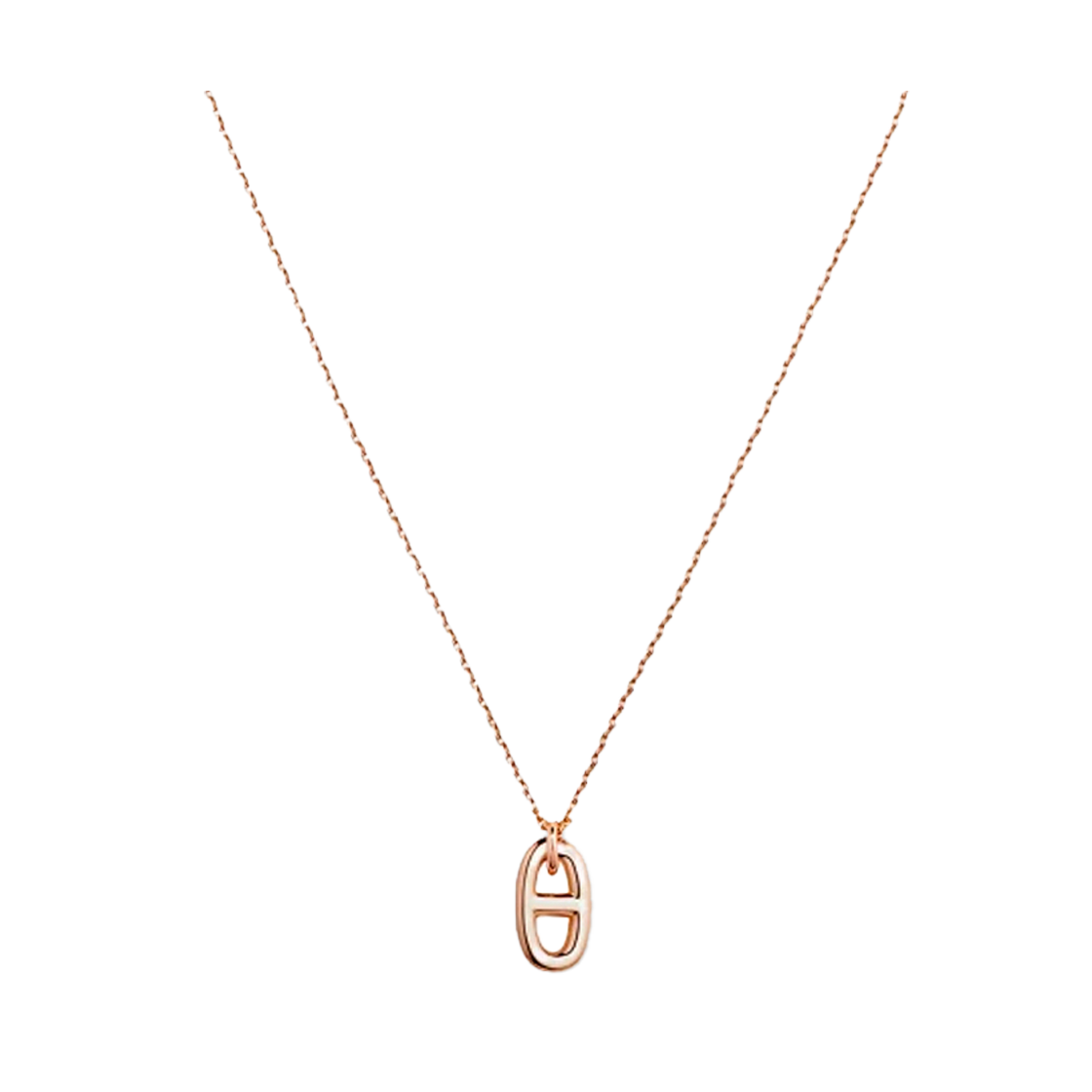 IT4KLKB2QU8O Hermes Small Blue Dolor Rose Gold Necklace H108615B 00