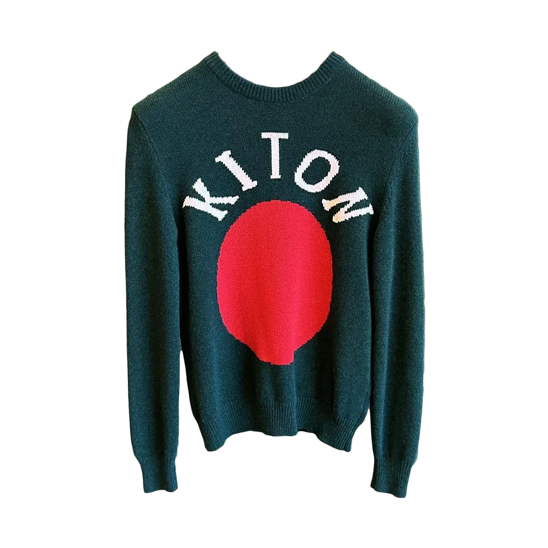UK1373W22V154001 Kiton Cashmere Crewneck Sweater Green