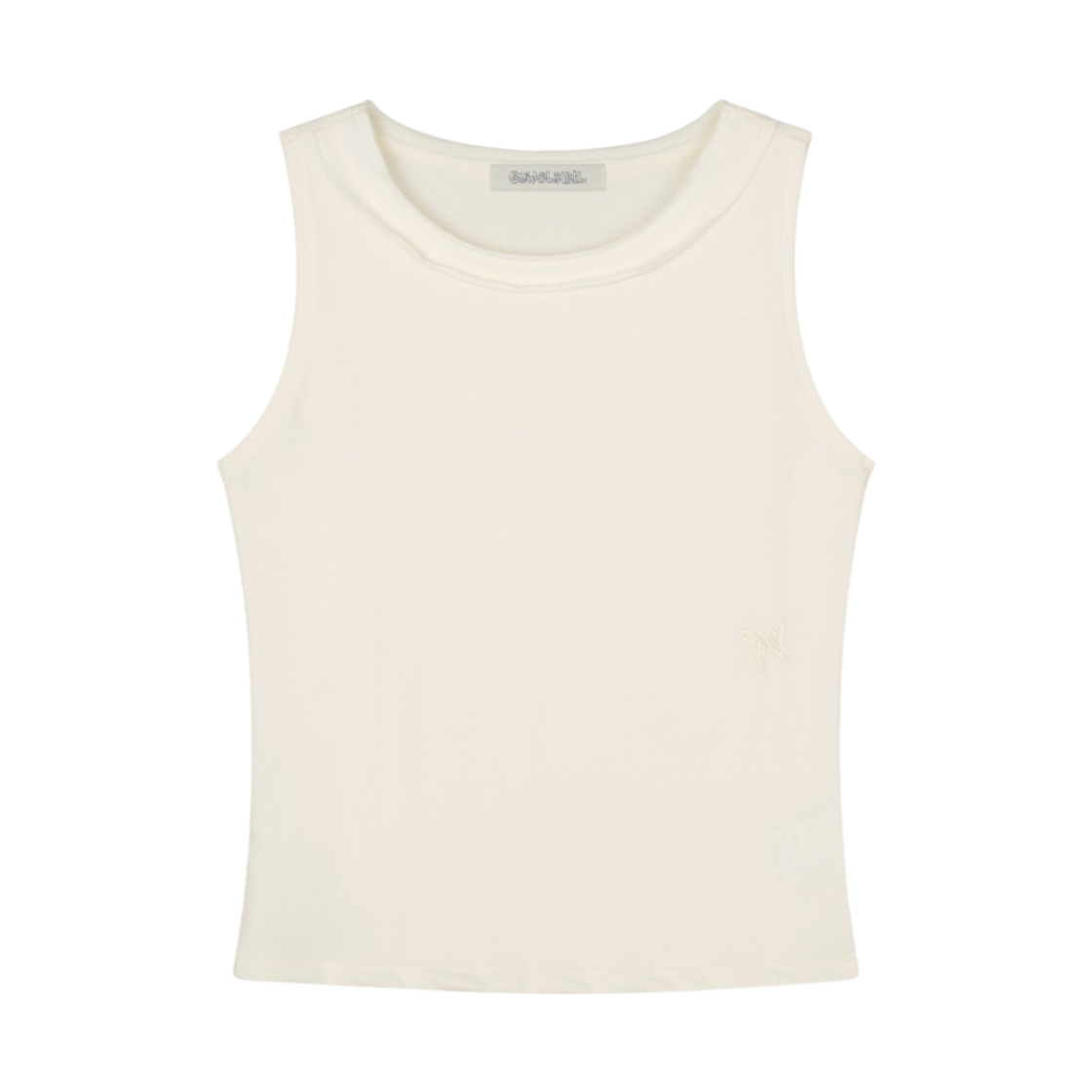 구월십일 네크 컷 엣지 슬리브리스 아이보리(GUWOLSIBIL Neck Cut Edge Sleeveless Ivory)