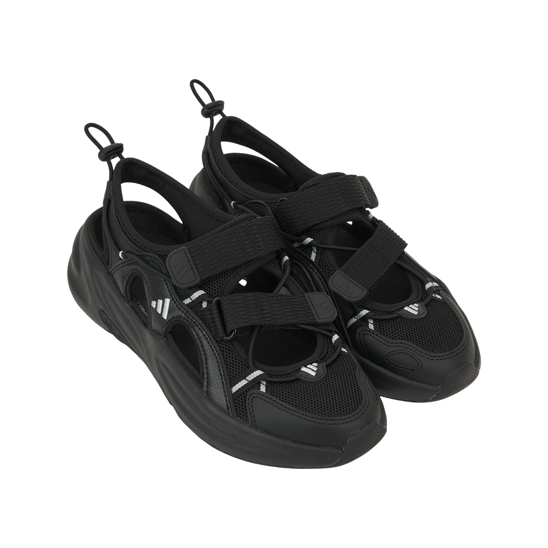 (W) 아디다스 오즈웨이브 샌들 코어 블랙 실버 메탈릭((W) Adidas Ozwave Sandal Core Black Silver Metallic) - 4
