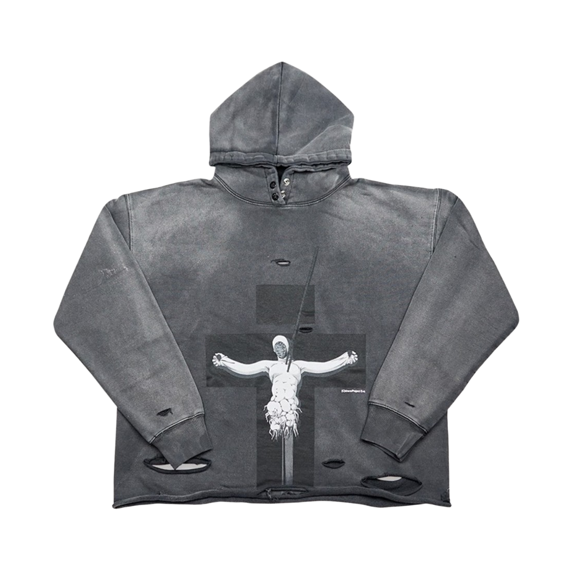 - Darkr8m Studio x Neon Genesis Evangelion Lilith Cropped Hoodie Washed Black Black