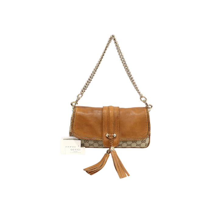 구찌 257032 GG 로고 자가드 테슬 체인 Marrakech 이브닝 클러치 숄더백(Gucci 257032 GG Logo Jacquard Tassel Chain Marrakech Evening Clutch Shoulder Bag) - 1