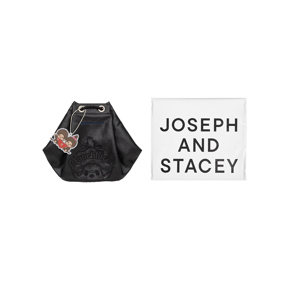 미니스트링 백팩 몬치치 걸 블랙(JOSEPH&STACEY Mini String Backpack Monchhichi Girl Black) - 3