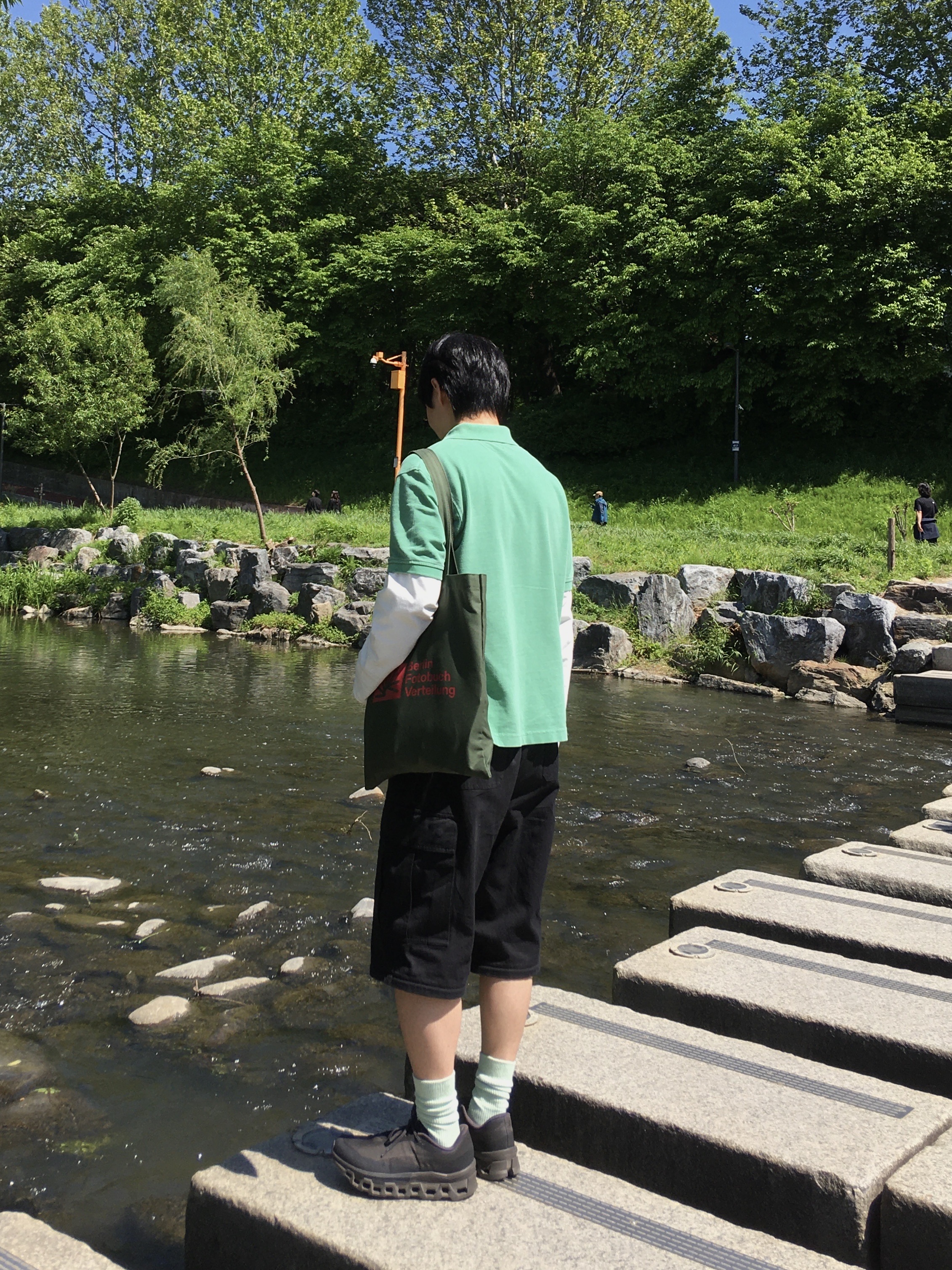 On Running x Post Archive Faction (Paf) Cloudmonster 2 Thorn Brown, Zara x Aaron Levine Washed Pique Polo Shirt Navy 착용 스타일 - 6