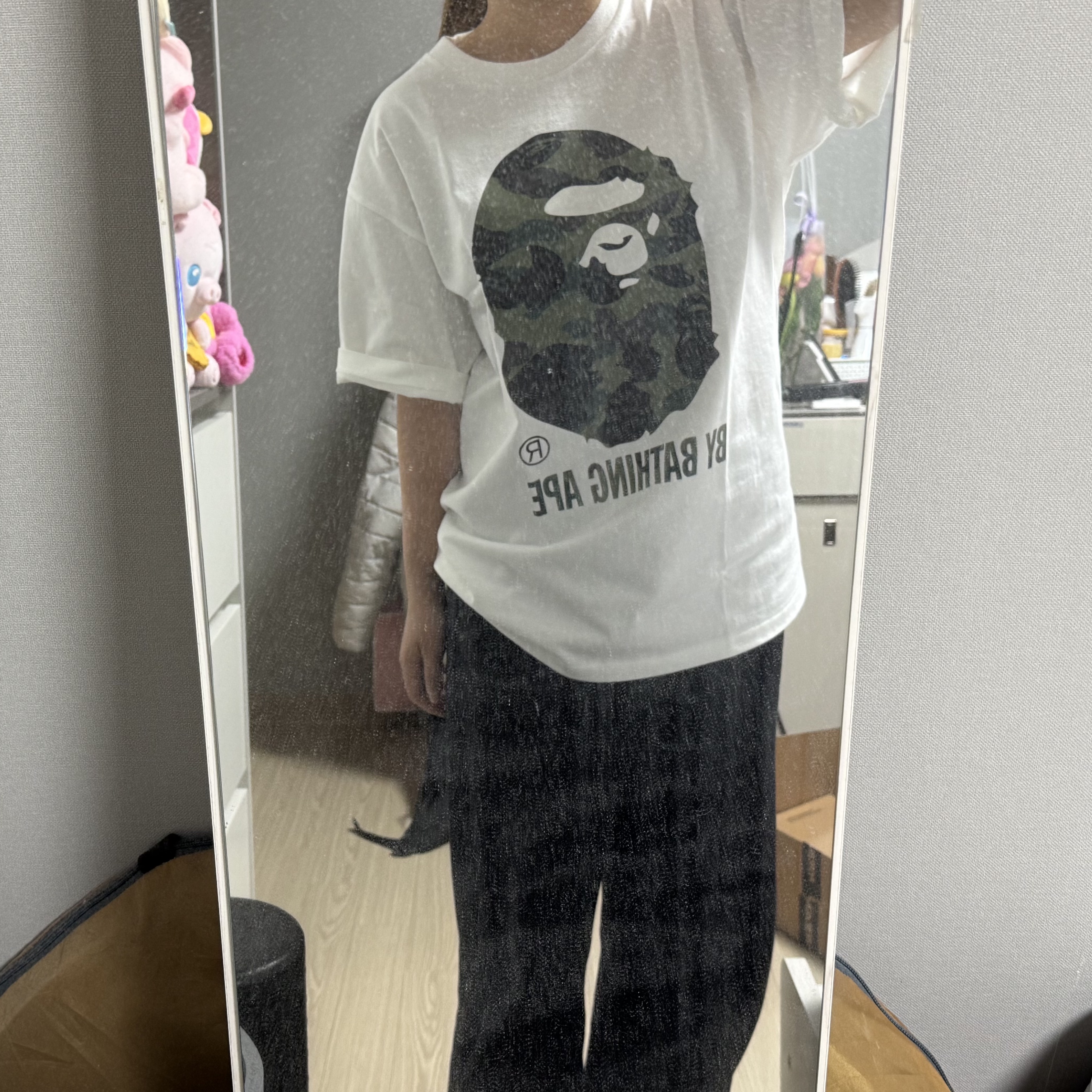 BAPE 1st Camo By Bathing Ape T-Shirt White 착용 스타일 - 2