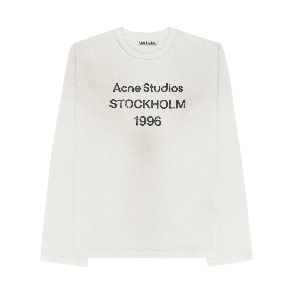 아크네 스튜디오 로고 롱슬리브 티셔츠 더스티 화이트(Acne Studios Logo Long Sleeve T-Shirt Dusty White)