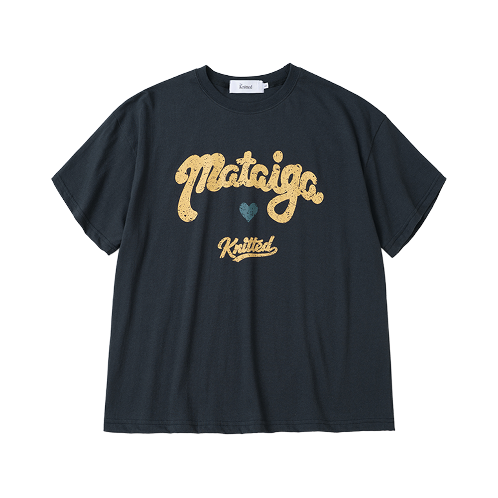 니티드 mataiga 크롭 티셔츠 네이비(Knitted Mataiga Crop T-Shirts Navy)