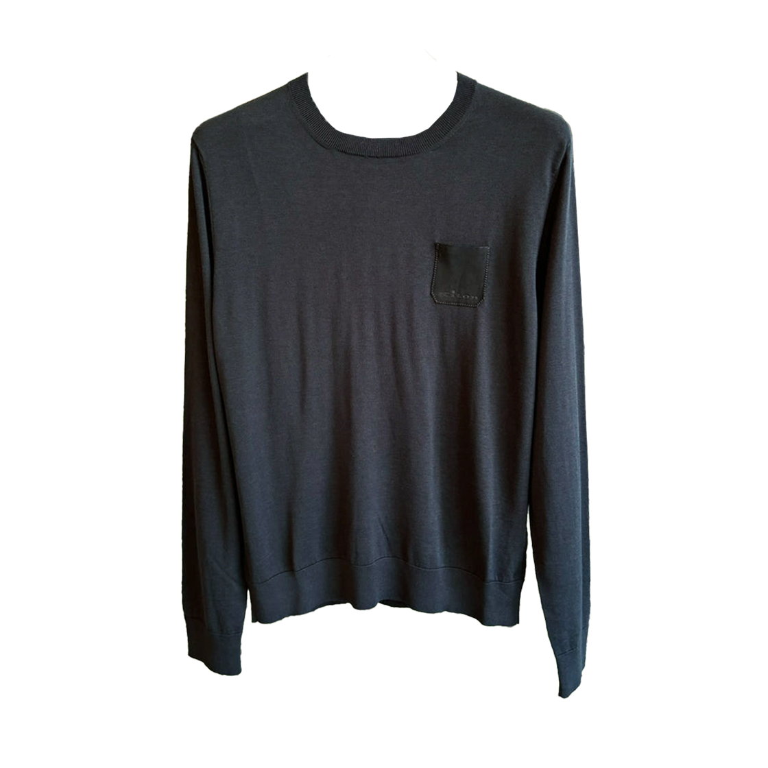 UMK039006 Kiton Suede Pocket Knit Black