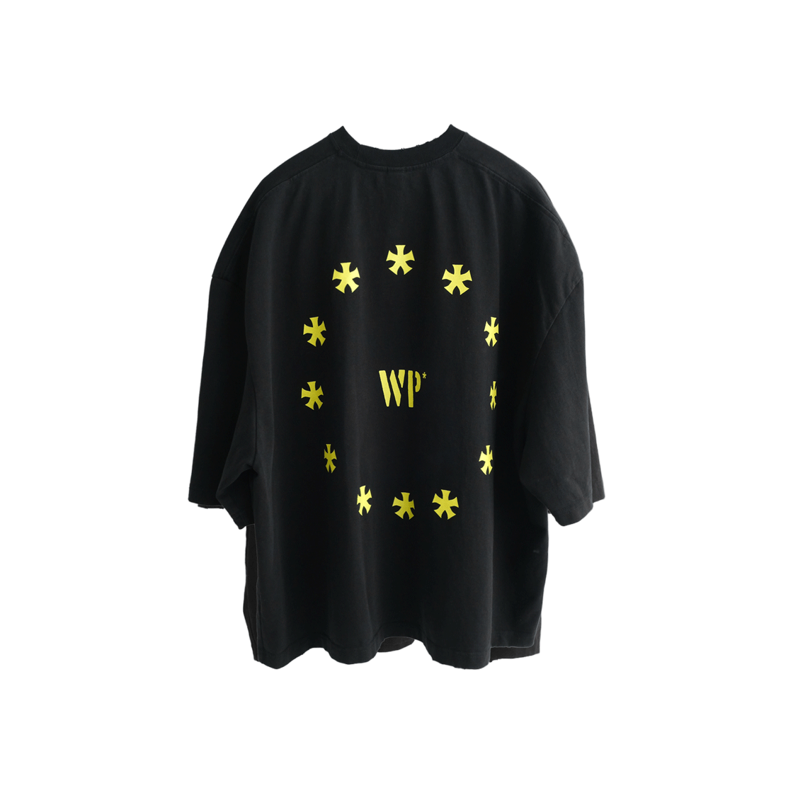 왑웍스 와이드 크롭 티 블랙(Wapworks Wide crop T black)