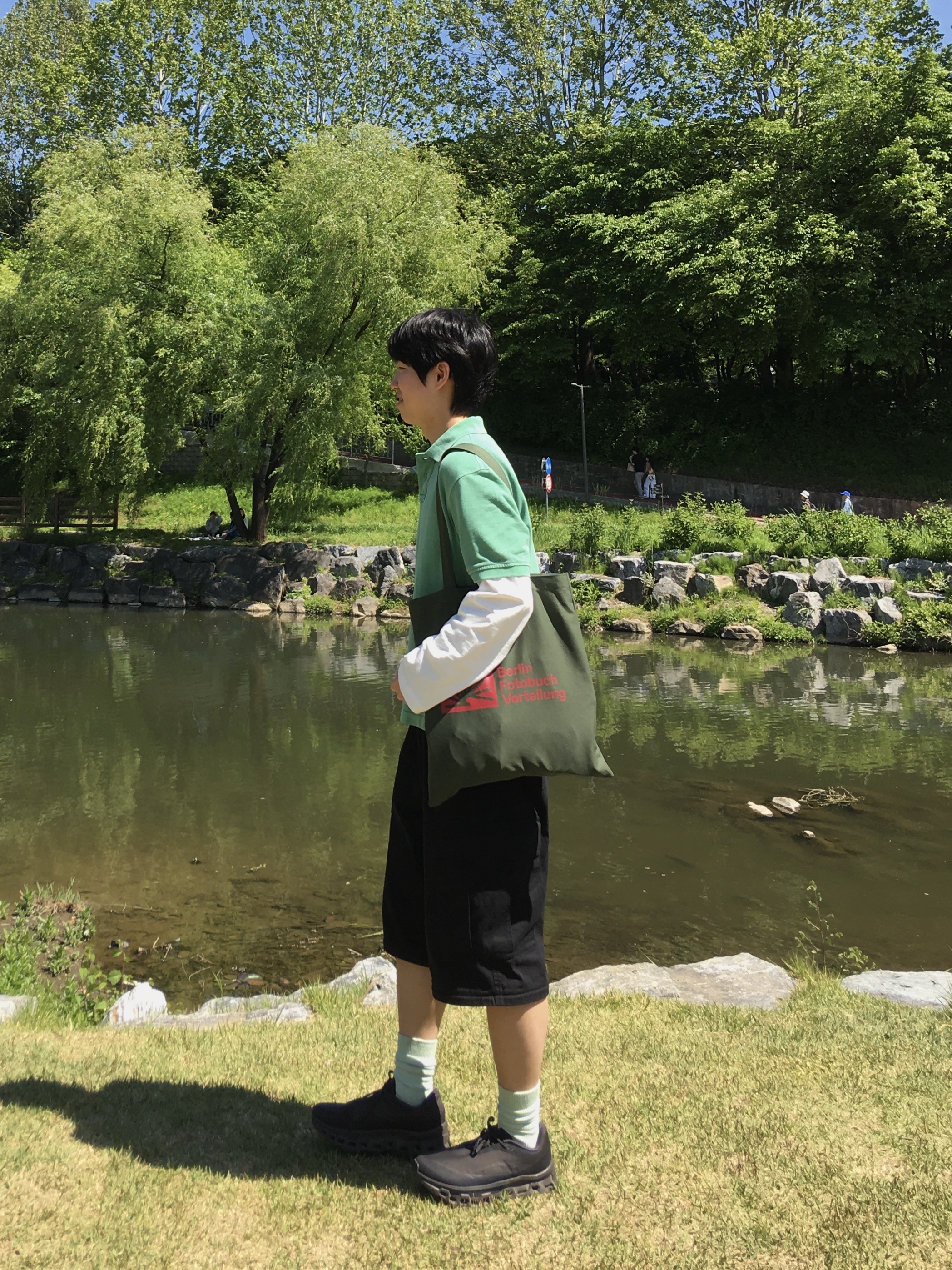 On Running x Post Archive Faction (Paf) Cloudmonster 2 Thorn Brown, Zara x Aaron Levine Washed Pique Polo Shirt Navy 착용 스타일 - 7