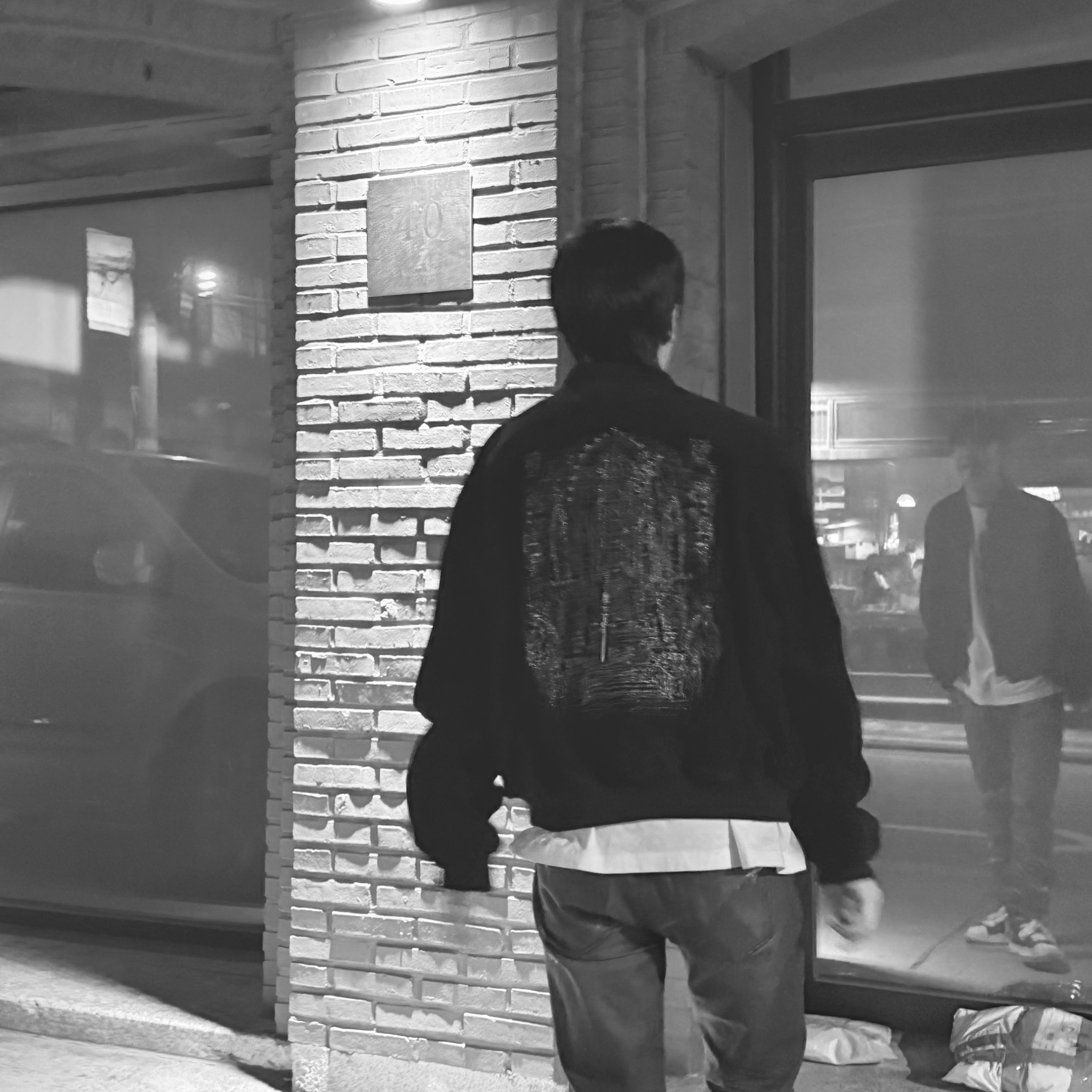 Undermycar Jeanne D'Arc Sword of Altar Embroidered Suede Blouson Navy, Undermycar Ecdysis Destroyed Wax Coating Jeans with Konic Section Obsidian - 22FW 착용 스타일 - 3