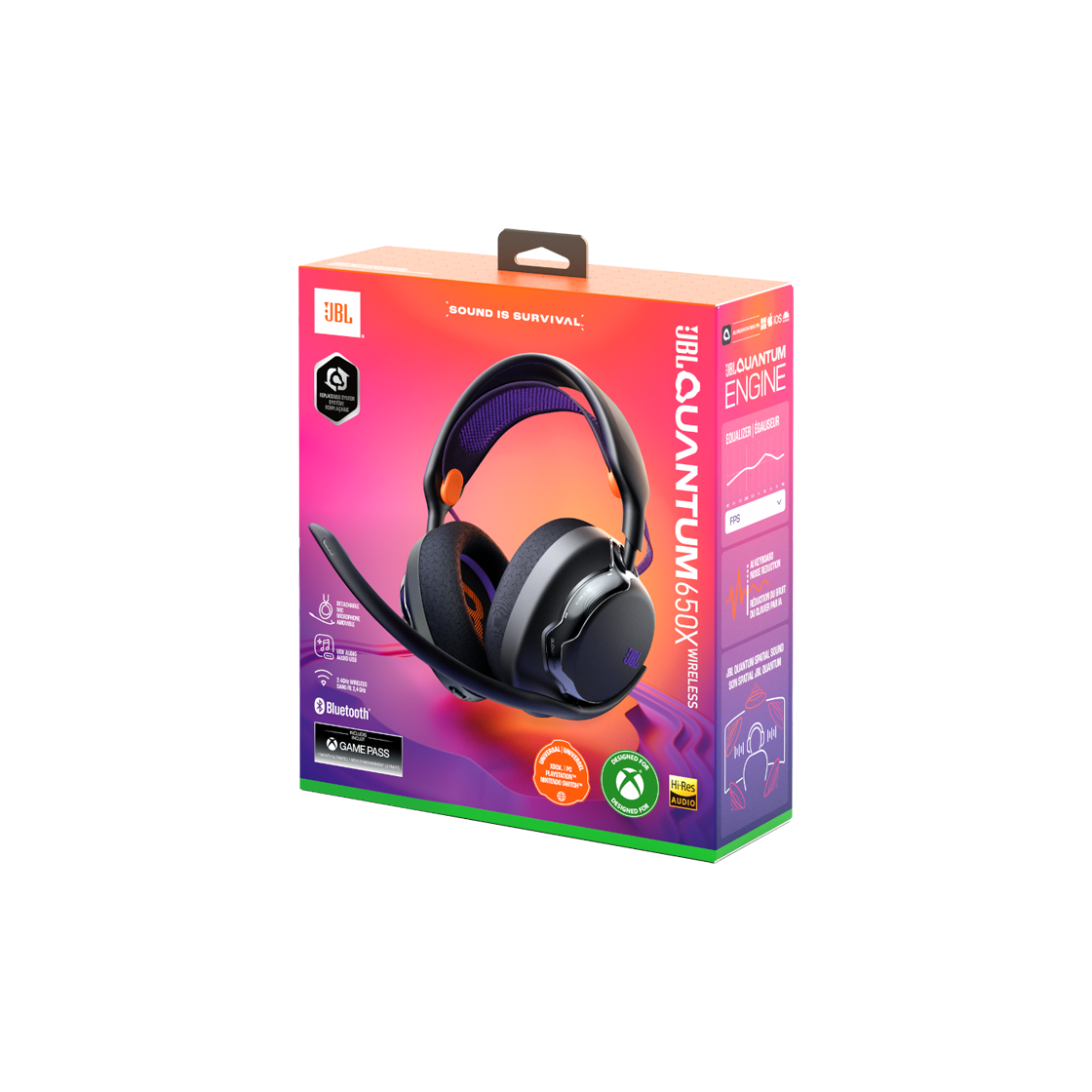 제이비엘 QUANTUM 650 퀀텀 유무선 게이밍 헤드셋 블랙(JBL QUANTUM 650 Quantum Wired and Wired Gaming Headset Black) - 4