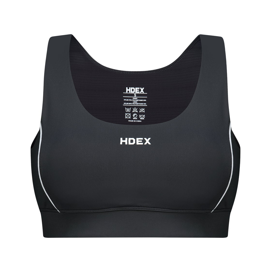 에이치덱스 우먼스 서포트 파이핑 브라탑 차콜(HDEX Womens Support Piping Bra Top Charcoal) - 1