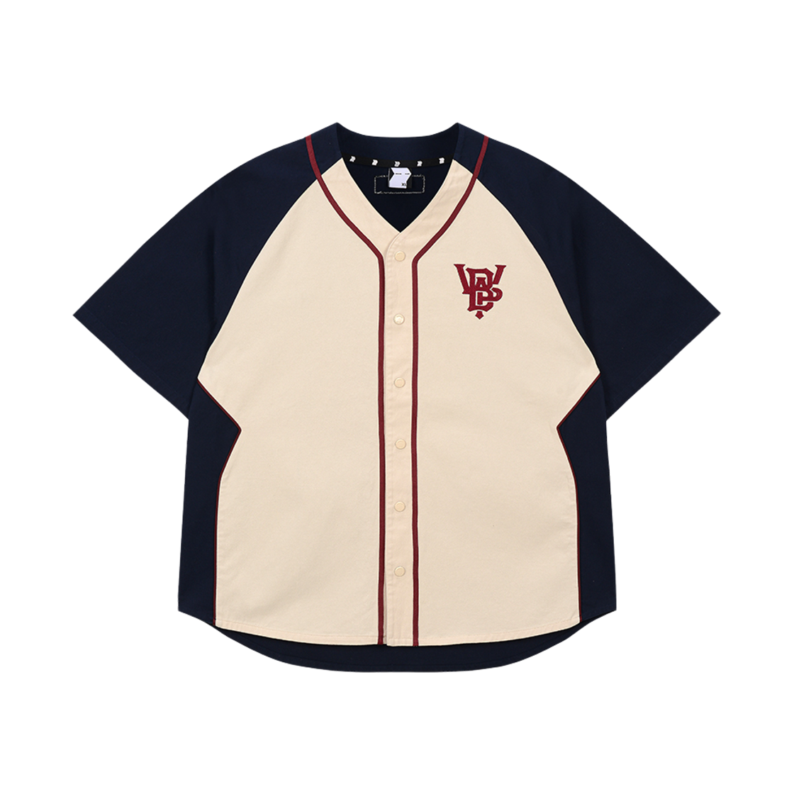 GWBFUF10 WILLBE PLAY Color Block Baseball Jersey Cream