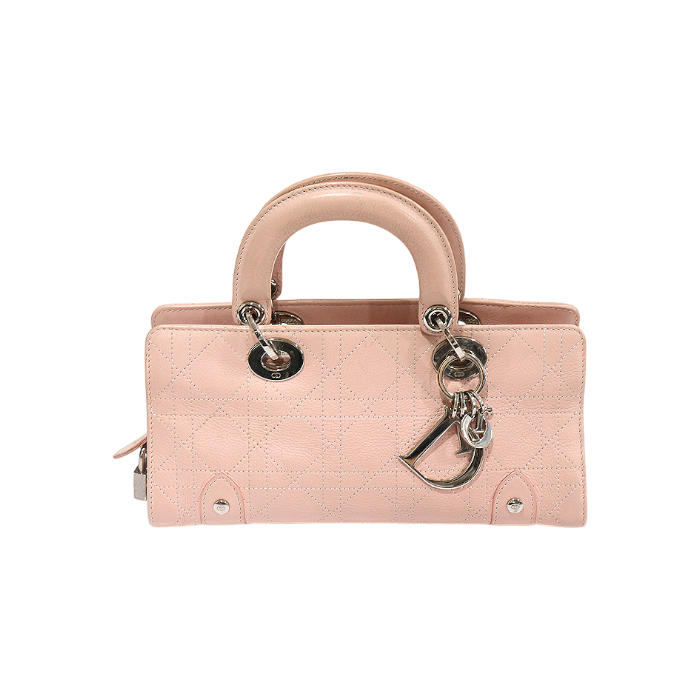 IT7DA3OW2JFT Dior VEA44592 Pink Calfskin Cannage Small Lady Dior East West Tote Bag