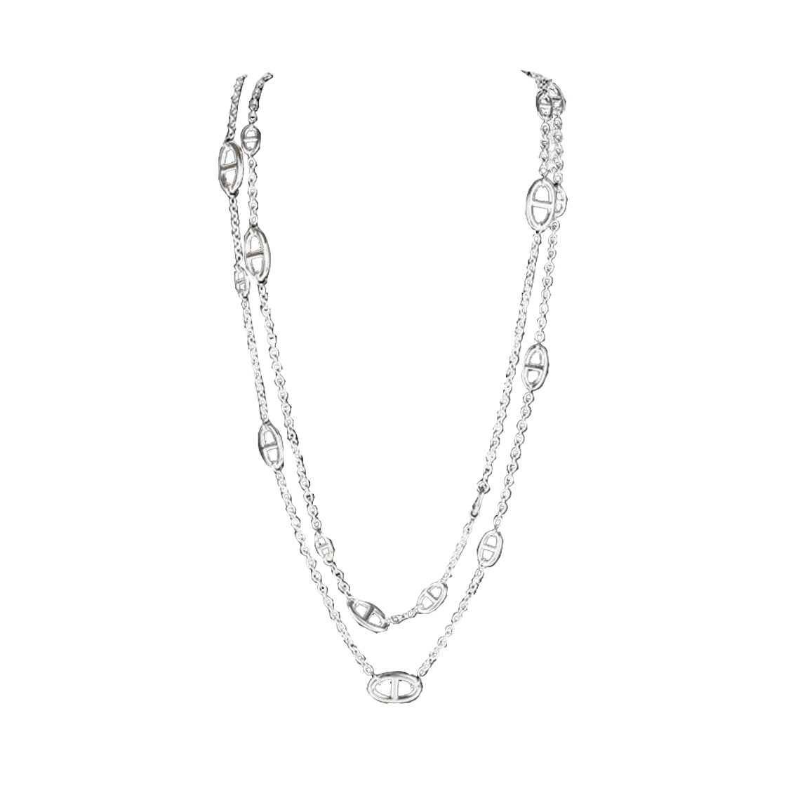ITE5IS4LRRS3 Hermes Blue Dol Long Necklace 160 H104569B 00
