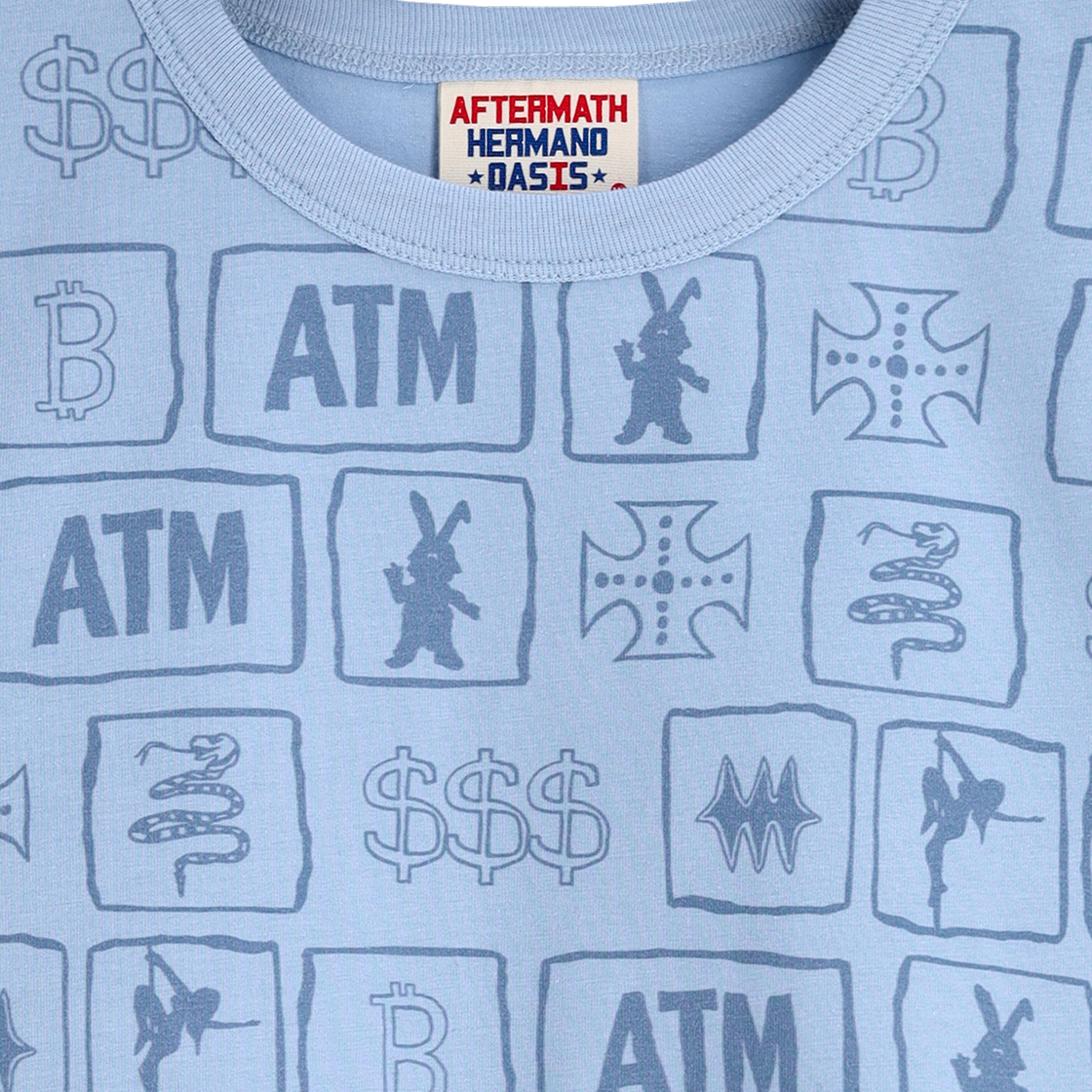 애프터매스 여성 풀 프린트 반팔 티셔츠 스카이블루(Aftermath Atm W Full Print Tee Sky Blue) - 3